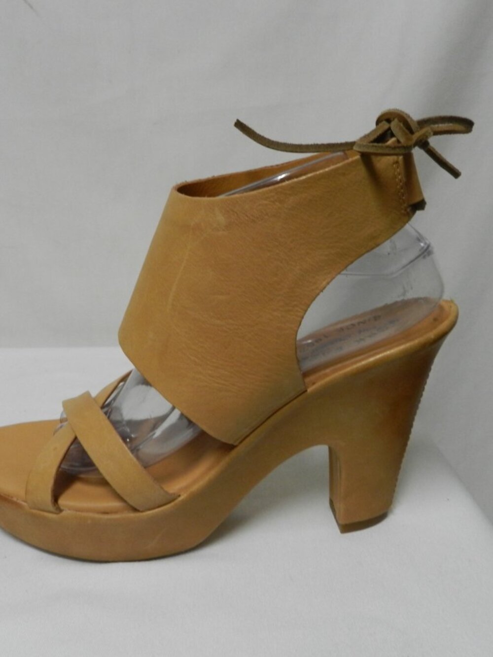 Kork Ease Leather back tie lace wedge platform heels sandals taupe Size Sz 10 - Picture 3 of 16